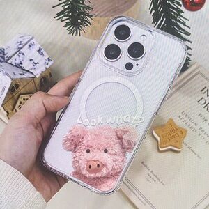 Clear Pig Design Phone Case